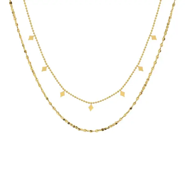 PVD Coated Real Gold Plated 18K Gold Geometric 304 Stainless Steel Waterproof Non Tarnish 304 Stainless Steel Necklace