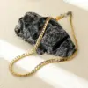 Wholesale Vacuum Plating 18K Gold Plated Geometric 304 Stainless Steel Business Vintage Style 304 Stainless Steel Lobster Trigger Clasp Closure Chain Necklace