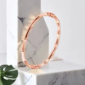 14-B-6 Rose Gold Bamboo Bracelet round