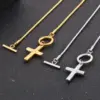 304 Stainless Steel Cross PVD Coated 18K Gold Plated Elegant Waterproof Non Tarnish Plating Necklace
