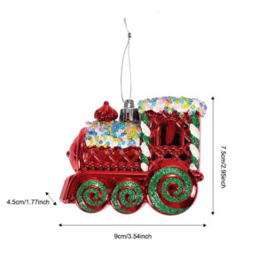 Red plastic train pendant