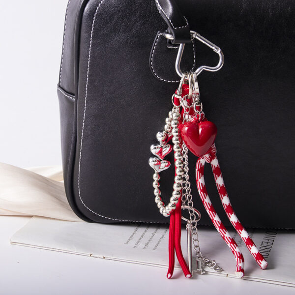Wholesale Red love diy bow braided rope bag pendant