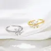 Wholesale Simple Style Butterfly Copper Inlay Zircon Open Ring