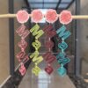 Wholesale Cross-border creative flower color transparent candy color mother's day acrylic letter earrings holiday gift earrings
