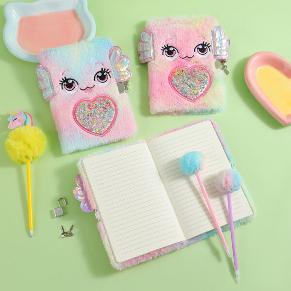 Wholesale Cartoon plush notebook with a giant fish and a lock