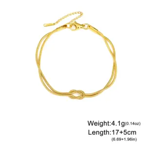 Gold 1.2MM Soft Snake Chain Twist Knot