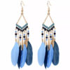 Wholesale Ethnic Style Ser Fairy High-end Yunnan Travel Photography Feather Earrings Without Pierced Bohemian Style Long Earrings and Ear Clips