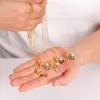 Wholesale Jewelry Glam Flower 304 Stainless Steel Copper Pendant Necklace Cable Chain