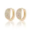Wholesale 1 Pair Simple Style Shiny Geometric Inlay Copper Zircon Gold Plated Earrings