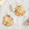 Wholesale European and American Cross-border Bohemian Metal Scallop Earrings Personalized Fashion Pearl Shell Earrings Earrings for Women