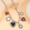 oly-2a40b33a14d030aa95b50adc0799e6e0 Wholesale Selling Retro Religious Multiple Sacred Heart Pendant Necklace sier Chain Personalized High-end Female Jewelry
