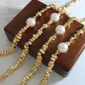 Wholesale PVD Coated Real Gold Plated Geometric Titanium Steel Elegant Waterproof Non Tarnish Necklace