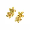 Wholesale PVD Coated Real Gold Plated Flower 304 Stainless Steel Retro Waterproof Non Tarnish Ear Studs