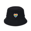 Wholesale Fisherman Hat Trendy Korean Style Pure Cotton Fashion Sun Hat Japanese Style Rainbow Love Foldable Basin Hat Outdoor Sun Hat
