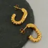 Wholesale 1 Pair Simple Style Geometric 304 Stainless Steel 18K Gold Plated Hoop Earrings Ear Studs