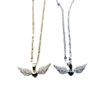 Wholesale Korean Style Women's Niche Design Inlaid Angel Wings Necklace New Accessible Luxury High-end Clavicle Chain