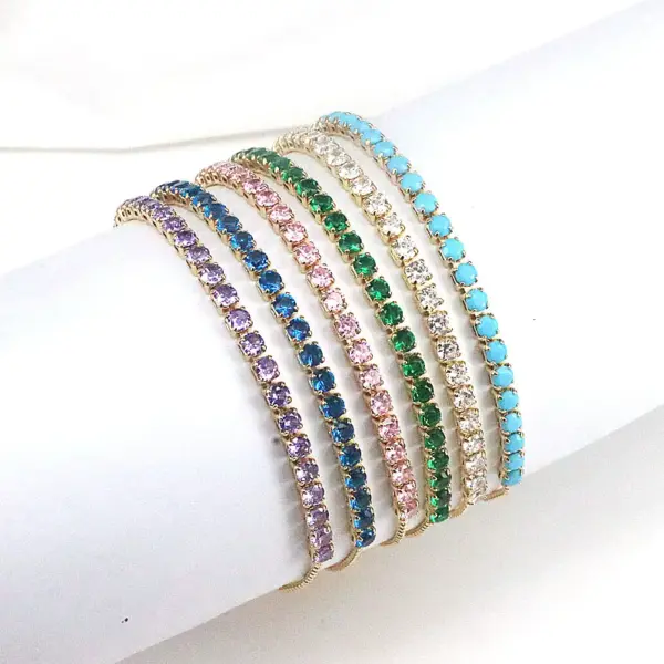 Wholesale Fashion Square Copper Gold Plated Zircon Bracelets In Bulk