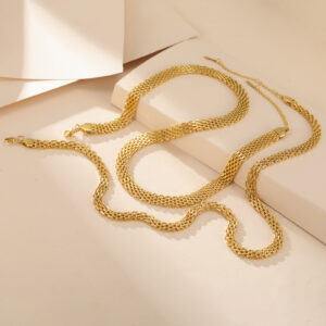 Wholesale Amazon's Best-Selling New 304 Stainless Steel Mesh Necklace, Versatile and Simple Commuter Wear Accessories