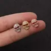 316L Stainless Steel Copper Zircon Ear Cartilage Rings & Studs Cartoon Character Waterproof Non Tarnish Surgical Steel Women'S