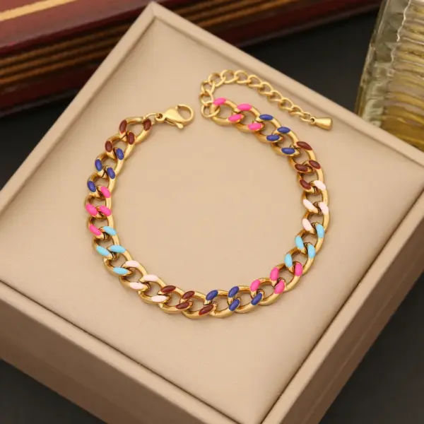 PVD Coated 18K Gold Real Gold Plated Geometric Stainless Steel IG Style Simple Style Waterproof Non Tarnish Bracelets Necklace