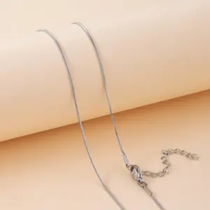 0.9mm Square Snake (Steel Color/Non-Fading) / 40CM+5CM
