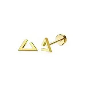 Gold / One Size / Hollow Triangle Earrings