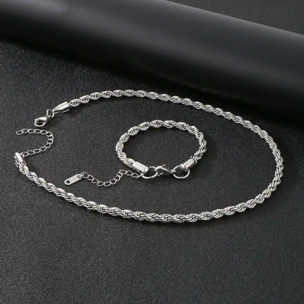 Wholesale Ion Plating (IP) 18K Gold Plated Geometric 304 Stainless Steel Simple Style Waterproof Non Tarnish Bracelets Necklace