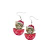 Wholesale Christmas tree wooden mosaic acrylic sequin earrings
