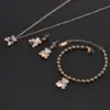 Wholesale 304 Stainless Steel Bear PVD Coated 18K Real Gold Plated Princess Cute Waterproof Non Tarnish Jewelry Set