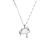 Wholesale Titanium Steel Simple Style Plating Inlay Clouds Lightning Zircon Pendant Necklace
