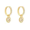 Wholesale 1 Pair Fashion Cross Heart Shape Plating Copper Zircon Dangling Earrings