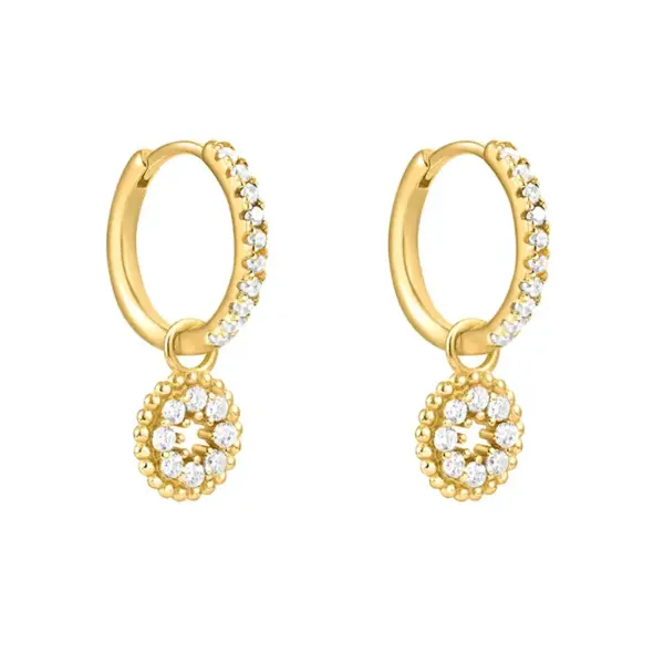 Wholesale 1 Pair Fashion Cross Heart Shape Plating Copper Zircon Dangling Earrings