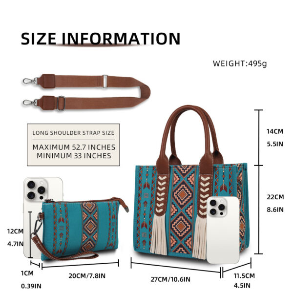 Wholesale Cross-Border Ready-Made Bohemian Tote Bag Ethnic Style Tassel Personalized Mother-In-Law Bag Canvas Large Capacity Crossbody Bag