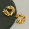 Wholesale 1 Pair Elegant Wreath Polishing Plating Stainless Steel Titanium Steel 18K Gold Plated Earrings
