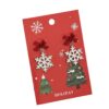 Wholesale Christmas openwork snowflake bow earrings