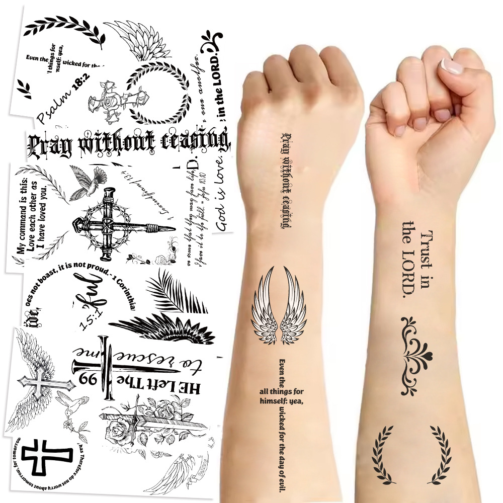 Wholesale Cross-border New Black and White Sheng Jing Series Tattoo Stickers Waterproof Party Party Gift Funny Fun Face Stickers
