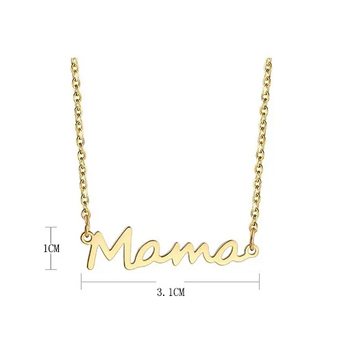 PVD Coated Real Gold Plated 18K Gold Letter 304 Stainless Steel Simple Style Waterproof Non Tarnish 304 Stainless Steel Pendant Necklace