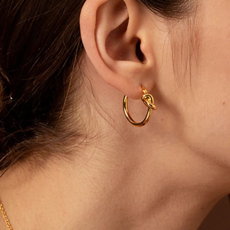 Wholesale 1 Pair Simple Style Solid Color Plating Titanium Steel 18k Gold Plated Earrings