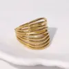 Wholesale PVD Coated Real Gold Plated 18K Gold Solid Color 304 Stainless Steel Modern Style Simple Style Waterproof Non Tarnish Open Rings
