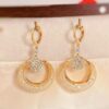 Wholesale Mesh Crystal Cat's Eye Long Earrings