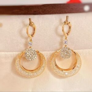 Wholesale Mesh Crystal Cat's Eye Long Earrings