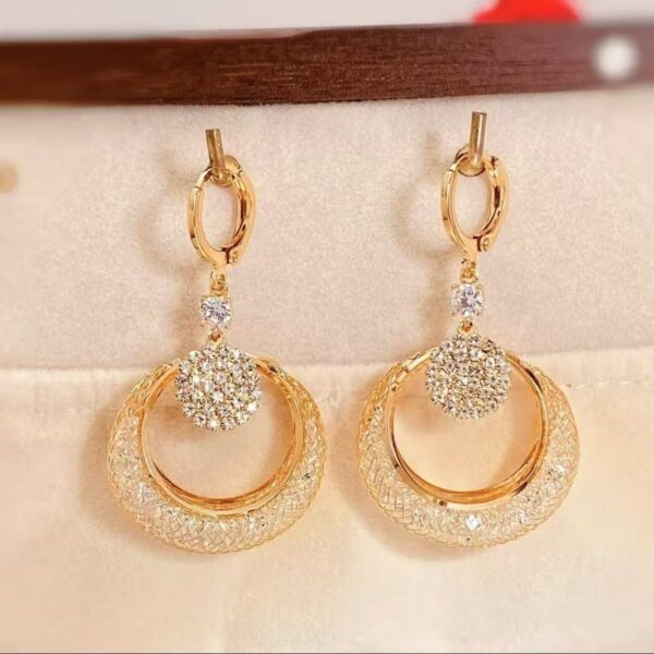 Wholesale Mesh Crystal Cat's Eye Long Earrings