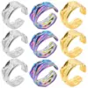 Wholesale PVD Coated Real Gold Plated 18K Gold Geometric 304 Stainless Steel Hip-Hop Waterproof Non Tarnish Open Ring