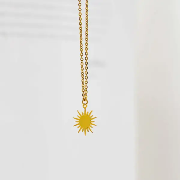 Wholesale PVD Coated 14K Gold Real Gold Plated Geometric 304 Stainless Steel Fashion Waterproof Non Tarnish 304 Stainless Steel Necklace