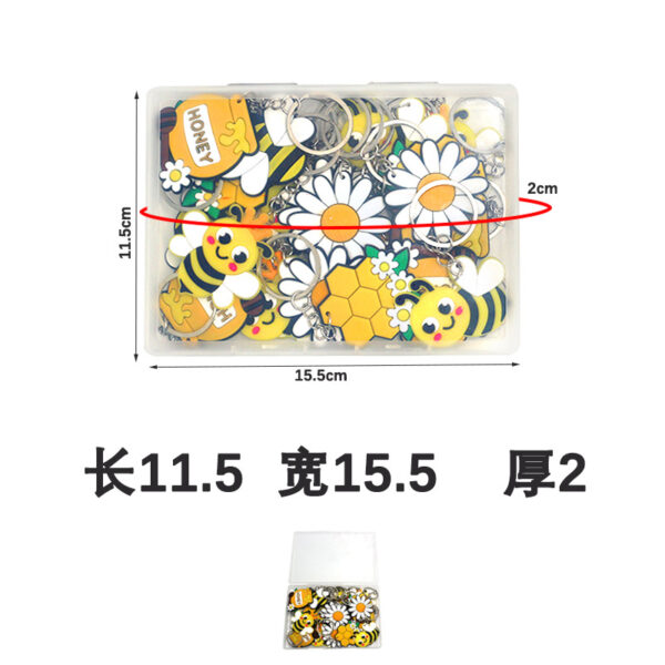 Wholesale Cross-Border Keychain Hot Selling Pvc Cartoon Keychain Little Bee Party Decoration Small Gift Key Hanging Jewelry