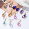 Wholesale Cross-border European and American Jewelry Hot Sale Long Crystal Earrings Light Luxury High-end Colorful Crystal Water Drop Earrings for Women