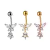 Wholesale 1 Piece 316L Stainless Steel Copper Belly Rings Bow Knot Waterproof Non Tarnish Surgical Steel Women'S