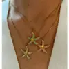 PVD Coated Real Gold Plated Starfish 304 Stainless Steel Beach Waterproof Non Tarnish Surgical Steel Plating Lobster Trigger Clasp Closure Pendant Necklace