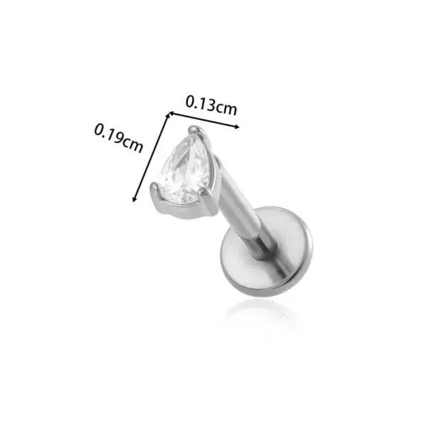 Wholesale Fashionable Geometric Stainless Steel Zircon Screw Ear Bone Studs Style Lip Studs Piercing Jewelry For Women