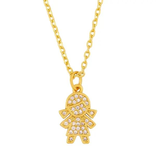 Wholesale Copper Plating Cartoon Character Necklace